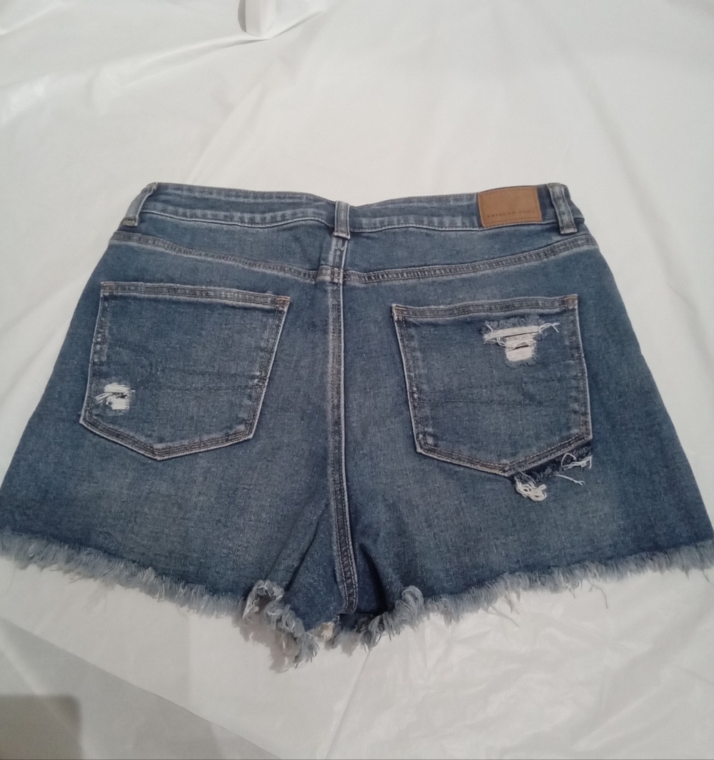 American Eagle Outfitters Distressed Blue Denim Jean Shorts 12 - Picture 2 of 8